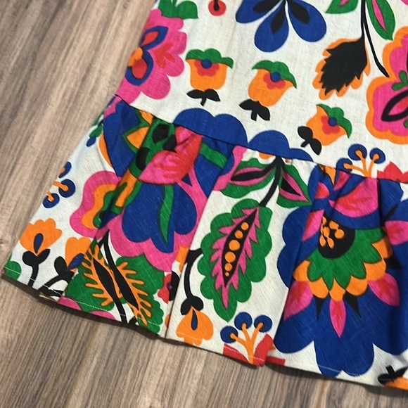 Mr. B of California Maxi Skirt Bold Floral Canvas Print 60s 70s Boho Festival - Picture 2 of 11